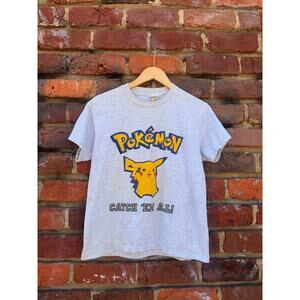 VTG 1999 Pikachu “Catch ‘Em All” Pokémon Collectors Tee Size S/Youth L AS IS